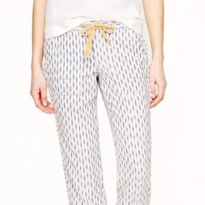 J. Crew Arrow ikat pull-on pant in white and blue